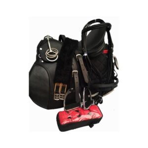 Lussoro Saddle Riding Horse Saddle | Starter Kit for Horse Riding Black 8 pcs Pack
