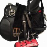 Lussoro Leather English Saddle Riding Horse Saddle Starter Kit for Horse Riding Gift Set Black Saddle 8 pcs Pack