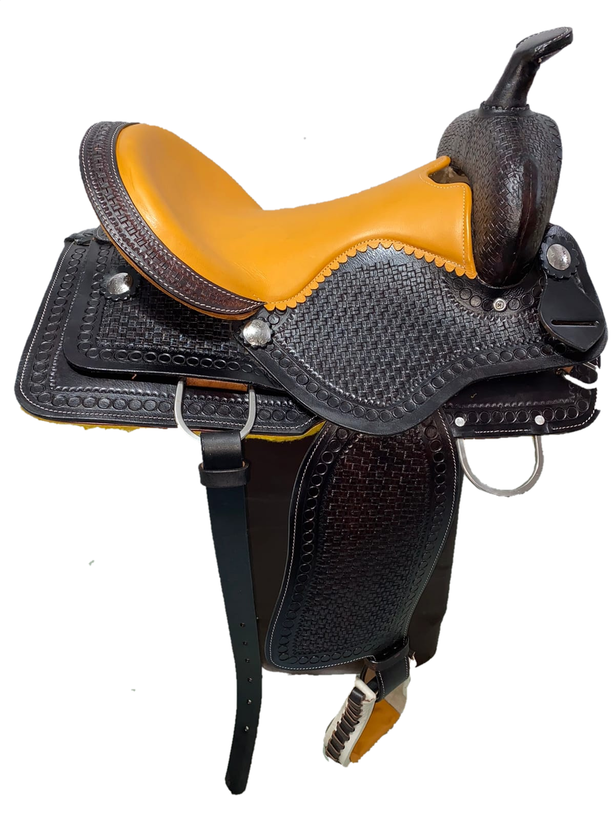 Lussoro Classic Quality Premium Leather Western Barrel Racing Trail  Equestrian Horse Saddle, Headstall, Breast Collar  REINS With Free Gift A  Saddle Pad Lussoro Horse Saddle lather saddle Khan Lussoro Classic