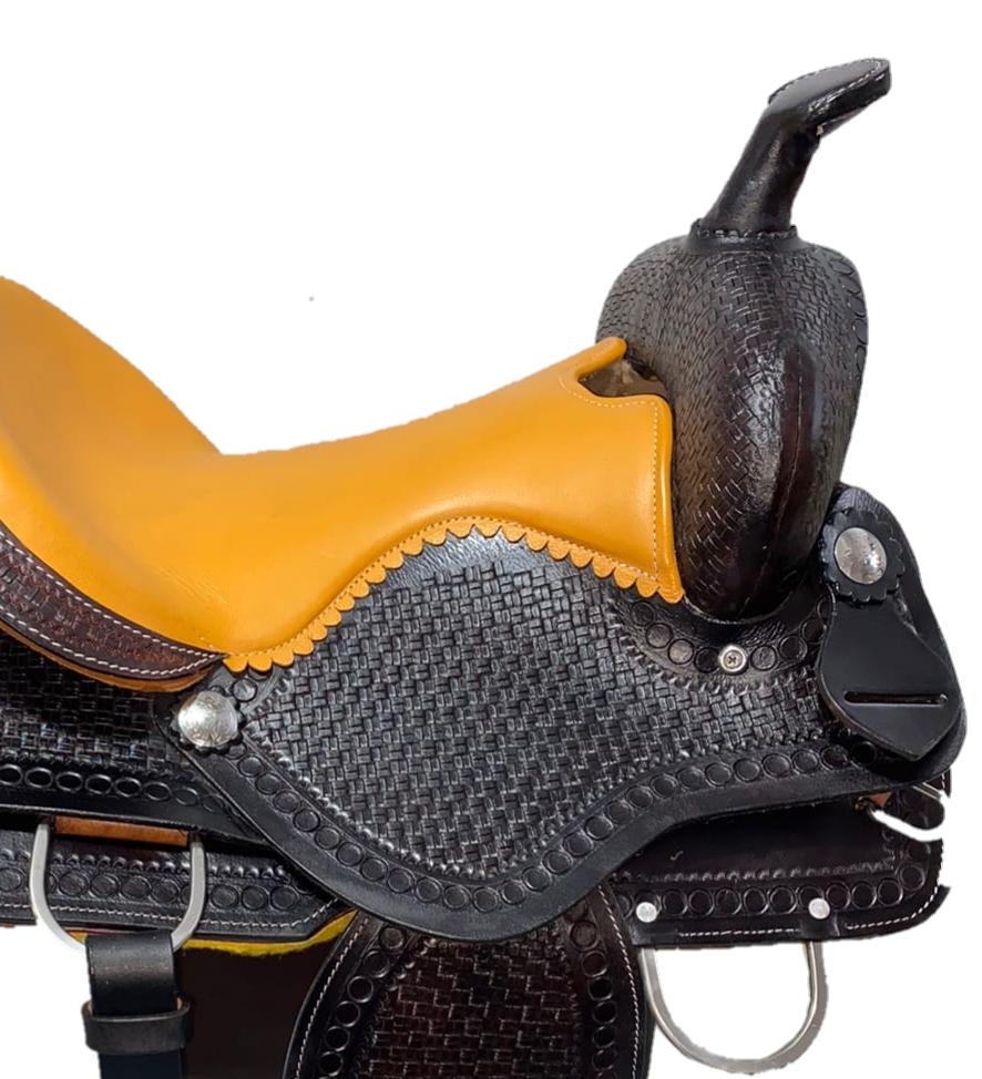 Best Quality Black Color Barrel Leather Saddle With Free 