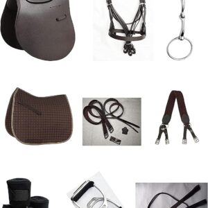 Leather Polo Riding Horse Saddle Starter Kit Brown Saddle Combo Pack